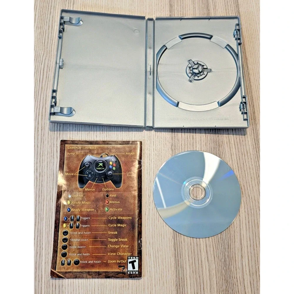 The Elder Scrolls III Morrowind Xbox Platinum Hits - Game, Box, & Manual (No Map